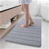 Homaxy Tappetino da bagno in memory foam, assorbente, antiscivolo, lavabile, 61 x 120 cm, grigio