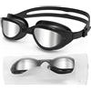 HotSrace Occhialini da Nuoto Polarizzati (Polarized/Full Black with Silver Lens)