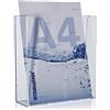 VITAdisplays® GP-230WE - Supporto da parete per brochure, formato DIN A4, extra profondità, trasparente