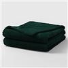 Bear & Panda Copriletto in flanella di visone waffle - Coperta da viaggio - a nido d'ape, super morbida, leggera, calda, grande, per letto singolo, verde foresta, per letto singolo (127x152 cm)
