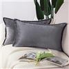 Madizz 2 Pezzi Federe in Velluto Copricuscini Morbido Decorativo Fodere per Cuscino Lusso Stile per Divano Camera da Letto Grigio Rettangolare 30x50 cm