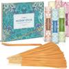 SCENTORINI Set regalo 120 bastoncini incenso salvia cannella legno sandalo rosa patchouli franchincenso rilassamento yoga aromaterapia