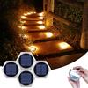 YiLaie Segnapasso 20 Leds Esterno Solare, 10cm Luci Esagonali da Giardino con Adesivo Luce 360°, Faretti Solari a Pavimento IP68 Calpestabili per Viale, Camminamento, Scale, Bianco Caldo (4 Pezzi)