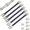 PAUTIX 10mm per Strisce LED COB RGB 4 Pin,4 pezzi di connettori trasparenti senza gap,3 pezzi di connettori di estensione a doppia estremità,2 pezzi di cavo di estensione da 14 cm da singolo a 4 pin