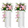 Nuptio Centrotavola per Vasi Tavola Nozze - 2 Pezzi Vaso Fiori Alto 80cm Fiori Cristallo Stand per Decorazioni Tavola per Feste - Eleganti Centri Tavola Decorazione er Matrimoni Sfusi