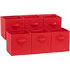 Amazon Basics Cubi stoccaggio pieghevoli 6 unità, Rosso, 26.7 x 26.7 x 27.9 cm