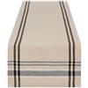 DII Runner da tavolo in stile rustico a righe francesi, 35 x 183 cm, colore: tortora/nero