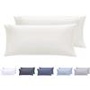Todocama - Set di 2 federe per cuscino, in microfibra extra morbidi, ipoallergenica, Set di 2 - 75x40 cm Beige
