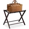 Relaxdays Portavaligie Pieghevole, Legno, HLP 54,5 x 66 x 44 cm, Borsoni, Bagagli, Hotel, Camera, Reggivaligie, Marrone, Poliestere, 1 pz