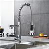 Stanew Rubinetto Cucina Stanew, con 2 ugelli, rubinetto a molla ammortizzante da cucina, rotazione a 360°, standard freddo e caldo, ottone cromato.