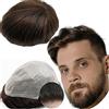 YANAHAIR Protesi Capelli Uomo Yanahair Toupee per Uomini Parrucchini Parrucca Capelli Veri Uomo Parrucche 100% Europeo Capelli Umani Veri 0.04mm V-loop PU pelle sottile Toupet (8x10",#2 Castano scuro)