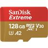 Sandisk Scheda di Memoria Micro SD 128 GB MicroSDXC UHS-I Classe 10 - SDSQXAA-128G-GN6MA Exrteme
