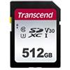 Transcend TS512GSDC300S Scheda di Memoria SDXC da 512 GB, Imballaggio Standard, 300S, Standard