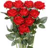 JUSTOYOU Bouquet di fiori di seta rosa artificiale Home Office Composizioni di nozze Rosso (10 PZ)