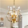 Ganeed Lampadari di cristallo K9 Lampadario a sospensione in cristallo Apparecchi di illuminazione Plafoniera per soggiorno Camera da letto Ristorante Corridoio Oro 3 luci