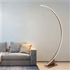 LANMOU Lampada ad Arco LED Moderna Lampada da Terra Salotto Dimmerabile con Telecomando, Scandinavo Stile Lampada a Stelo per Soggiorno Camera da Letto,Marrone