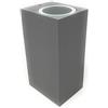 vetrine inrete Vetrineinrete® Applique a parete doppia emissione luminosa per esterno giardino ip65 lampada moderna UP & DOWN quadrata portalampada per faretti gu10 (Grigio) A64