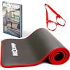 NEOLYMP Tappetino palestra nero + libro elettronico con esercizi (183 x 61 cm) - tappetino fitness tappeto palestra tappetini palestra tappettino gym materassino tappetino ginnastica