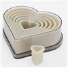thermohauser 8300031465 - Set di stampi in nylon, a forma di cuore, lisci, colore: Bianco 2,5-11,2 cm, 7 pezzi