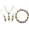 ThurColas Parure bohémien da donna color bronzo antico con collana, bracciale e orecchini coordinati