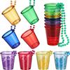 Zocipro 16 Pezzi Plastica Collana in Vetro da Sposa, Addio al Nubilato Bicchieri da Shot per Compleanni di Matrimonio per la Decorazione delle Feste (8 Colori)