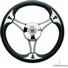 SAVORETTI VOLANTE BARCA GOMMONE 3 RAZZE INOX E POLIURETANO COLORE NERO Ø 35 CM - T22B