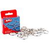 APLI 000454 20 Pz anello in metallo apribile 38 mm argento