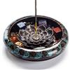 PIOSRTRR Porta Incenso per Bastoncini,Bruciatore Incenso in Ceramica con Pietra di Cristallo Lotus