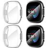 Suoman Diruite 4 Pezzi Cover per Fitbit Versa 4/Sense 2 Custodia Protettiva, HD Clear Protezione Totale Ultra Sottile TPU Pellicola Protettiva[Resistente Graffi]