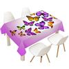 Hearda Tovaglia Antimacchia Rettangolare, Tovaglia da Tavolo Stampata Farfalla 3D Moderna Impermeabile per Decorazione Tavola da Pranzo Cucina Giardino Bar (Farfalla Viola,140x140cm)