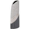 Dekohelden24 Elegante vaso decorativo moderno in ceramica, grigio argento, 25 cm