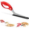 Dreamfarm Scizza forbici per pizza rosse con base in nylon, lame in acciaio inox 420J2, resistente al calore, lavabile in lavastoviglie, taglia e servi in un solo gesto utensile da cucina