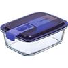 Luminarc Easy Box Contenitore Rettangolare ermetico in Vetro 19 x 14 x 7,3 cm - 82 cl Sodo Adatto a microonde, Adatto per Frigorifero riciclabile