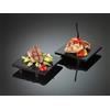 LEONE Vassoio sushi in bamboo nero cm 15x15x2,5h