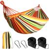 Anyoo Amaca da Giardino in Cotone Tessuto Comodo con Cinghie Rispettose degli Alberi per Appendere, Durevole Amaca Portatile con Borsa da Viaggio per Campeggio, Esterno/Interno, Balcone, Patio
