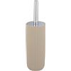 WENKO Set da bagno Agropoli beige, portaspazzolone chiuso in plastica di qualità, modellatura plastica e superficie strutturata, senza bisfenolo A, scopino igienico, Ø 10 x 36,5 cm