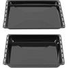 ICQN Set Teglie da Forno 42,2x37,5 cm - 1 Teglia Profondità 3 cm + 1 Teglia Profondità 4,5 cm, Teglie Smaltate Compatibili con AEG & IKEA