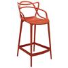 Kartell Masters Stool Sgabello, Tecnopolimero termoplastico Riciclato con Carica Minerale e Trattamento Soft-Touch, Arancio Ruggine, H.65