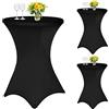 Teruntrue 3 Pezzi Tovaglie da Bar Tavoli da Bar Tovaglia Elastica in Spandex 80 x 110 cm, Rinforzo nella Zona del Piede, per Tavola Rotonda Matrimonio Festa Banchetto Decorazione della Tavola (80 cm, Nero)
