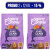 Edgard & Cooper PROMO 2 x 12 Kg Edgard & Cooper Salmone Fresco dell'Atlantico e Tacchino per Cuccioli Puppy