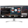 LG 29WN600 Monitor 29 UltraWide 21:9 LED IPS HDR, 2560x1080, AMD FreeSync 75Hz, Audio Stereo 14W, HDMI (HDCP 2.2), Display Port 1.4, Uscita Audio, Flicker Safe, Bianco