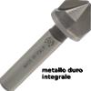 Stella Bianca Svasatore in metallo duro a 3 taglienti a 90° DIN335, codolo cilindrico