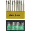 Stella Bianca Set di mini frese rotative diamantate varie forme supporto 10 o 20 pezzi