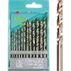 Stella Bianca Set di 13 punte HSS-E cobalto 8% corte in scatola di plastica DIN338, codolo cilindrico