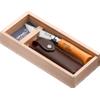 Opinel Coltello con lama ripiegabile in scatola di legno con guaina da collezione Virobloc, lama in acciaio al carbonio