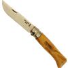 Opinel Coltello con lama ripiegabile e manico in olivo Virobloc, lama inox