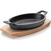 Lacor Magma Casseruola Ovale in Ghisa con Base, Nero, 21.7 x 15 cm