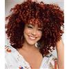 colorful panda Colorfulpanda Parrucca Afro Riccia per Donne Nere Ombre Arancia Kinky Curly Bob Parrucca crespi capelli sintetici naturali di media lunghezza per costume o uso quotidiano,Colore Misto Rame Rosso