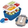 MUJUZE Bento Box adulti, 2000 ml Lunch box,separe divisorio interno porta pranzo,sostenibile a prova di perdite schiscetta pranzo, bento box per gite scolastiche/ufficio/picnic