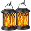 GEARLITE Lanterne Solari da Esterno, 2 Pezzi Lanterna Solare da Esterno Effetti Fiamma Realistici, IP65 Impermeabile Lampada Solare da Giardino Esterni Appese con Clip per Cortile, Halloween, Balcone